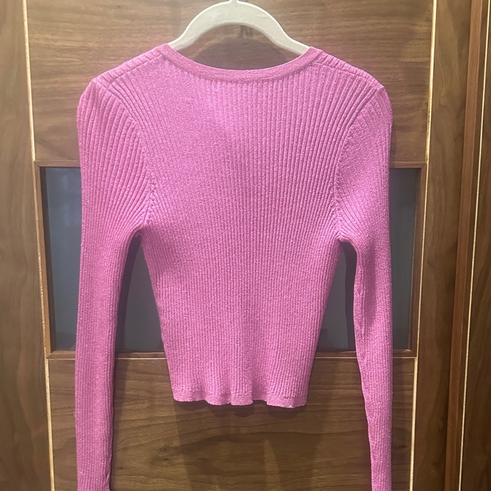 LoveShackFancy Pink Ribbed Cardigan - Picture 5 of 5